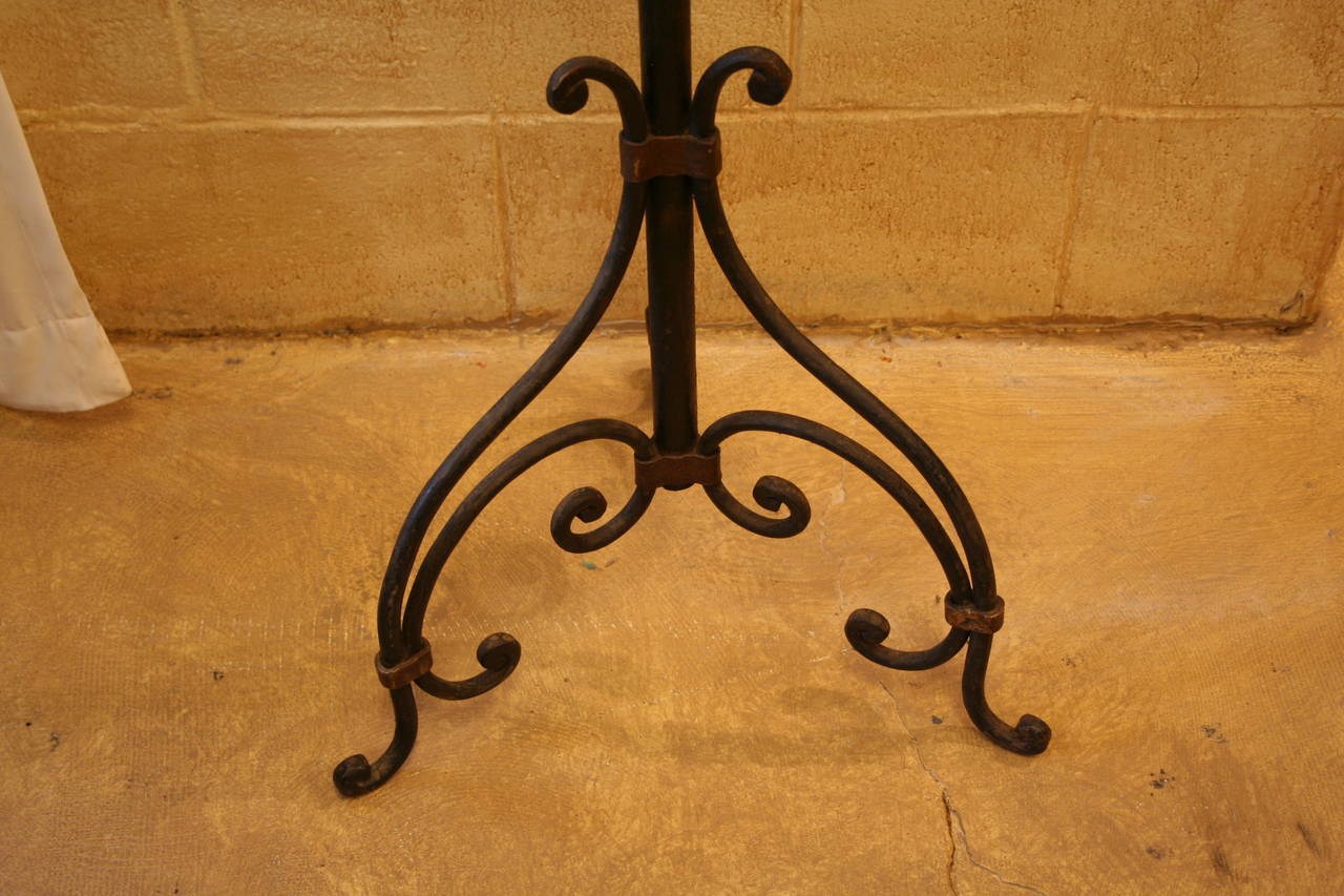 Antique French Iron Music Stand with Two Candleholders and Treble Clef 1