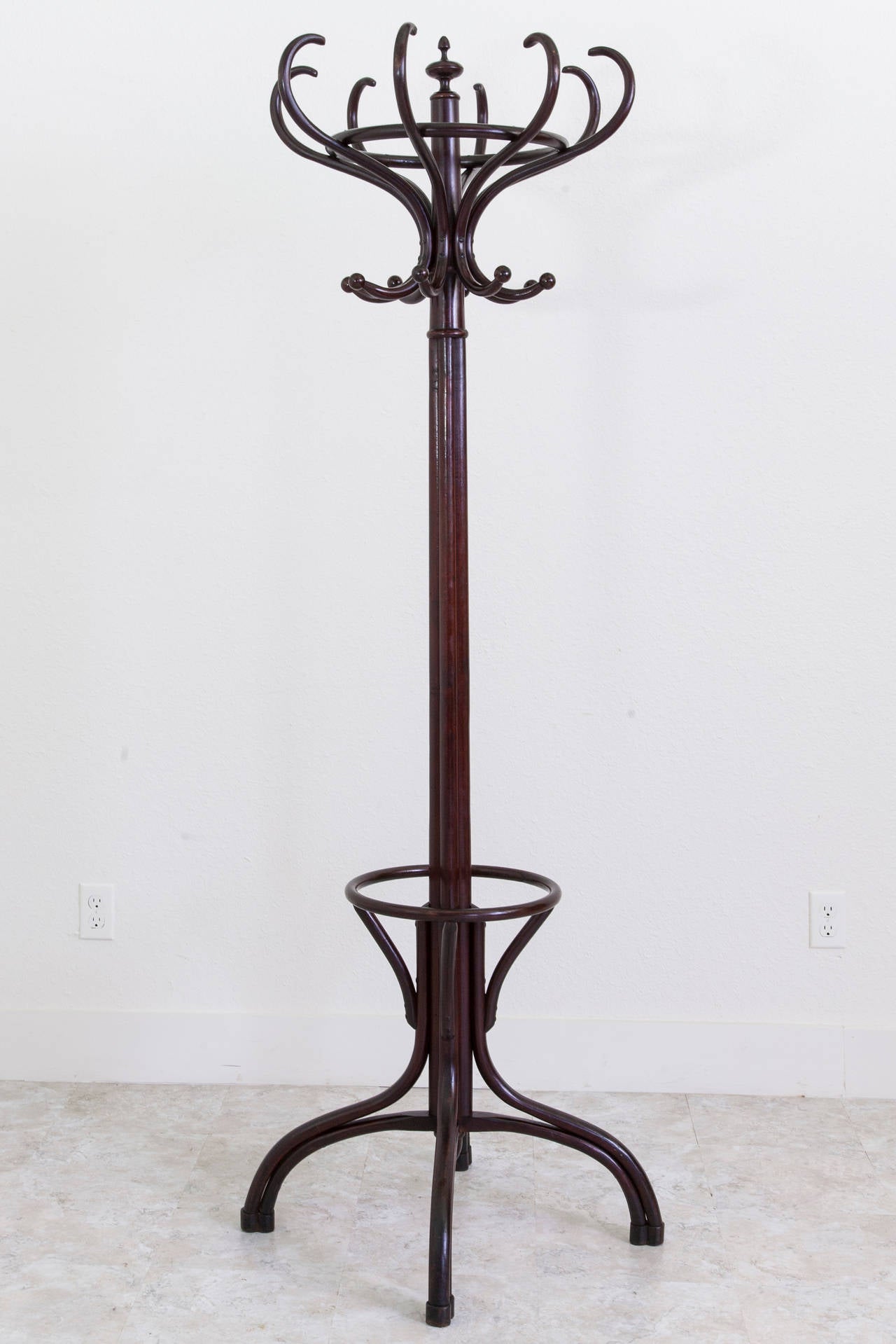 French Bentwood Thonet Style Coat Rack or Hall Tree, circa 1900 1