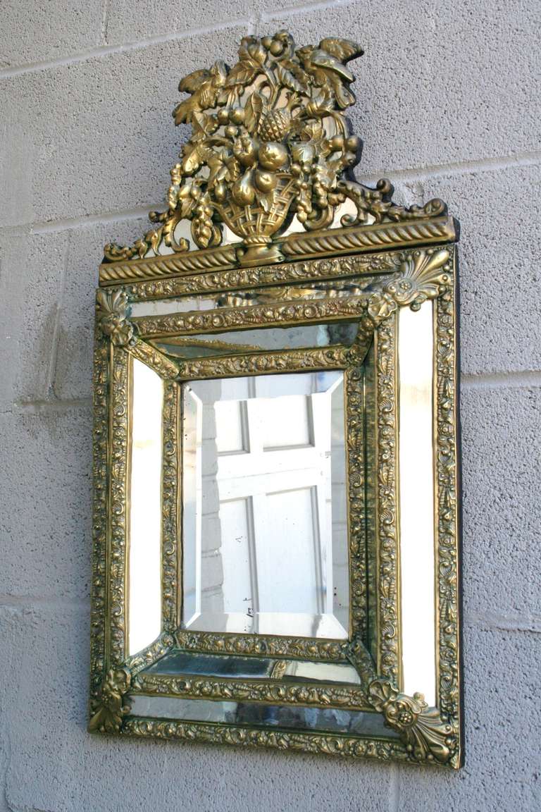 French Bronze Repoussé Mirror