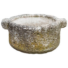 Antique 18th Century Hand-Carved Limestone Basin