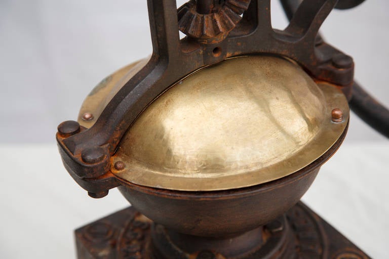 Large 19th Century French Bistro Coffee Grinder with Brass Scoop 2