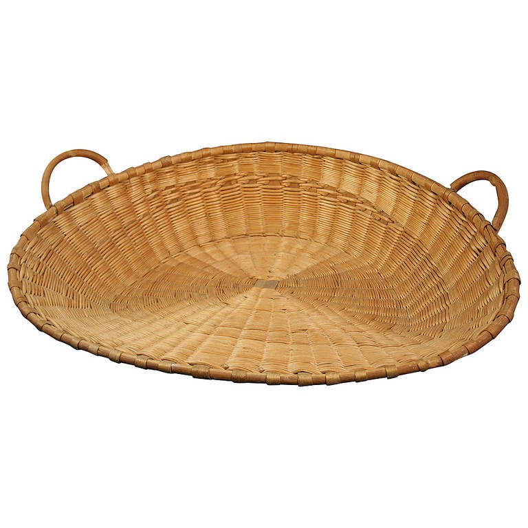 Large 19th Century French Winnowing Basket For Sale at 1stdibs