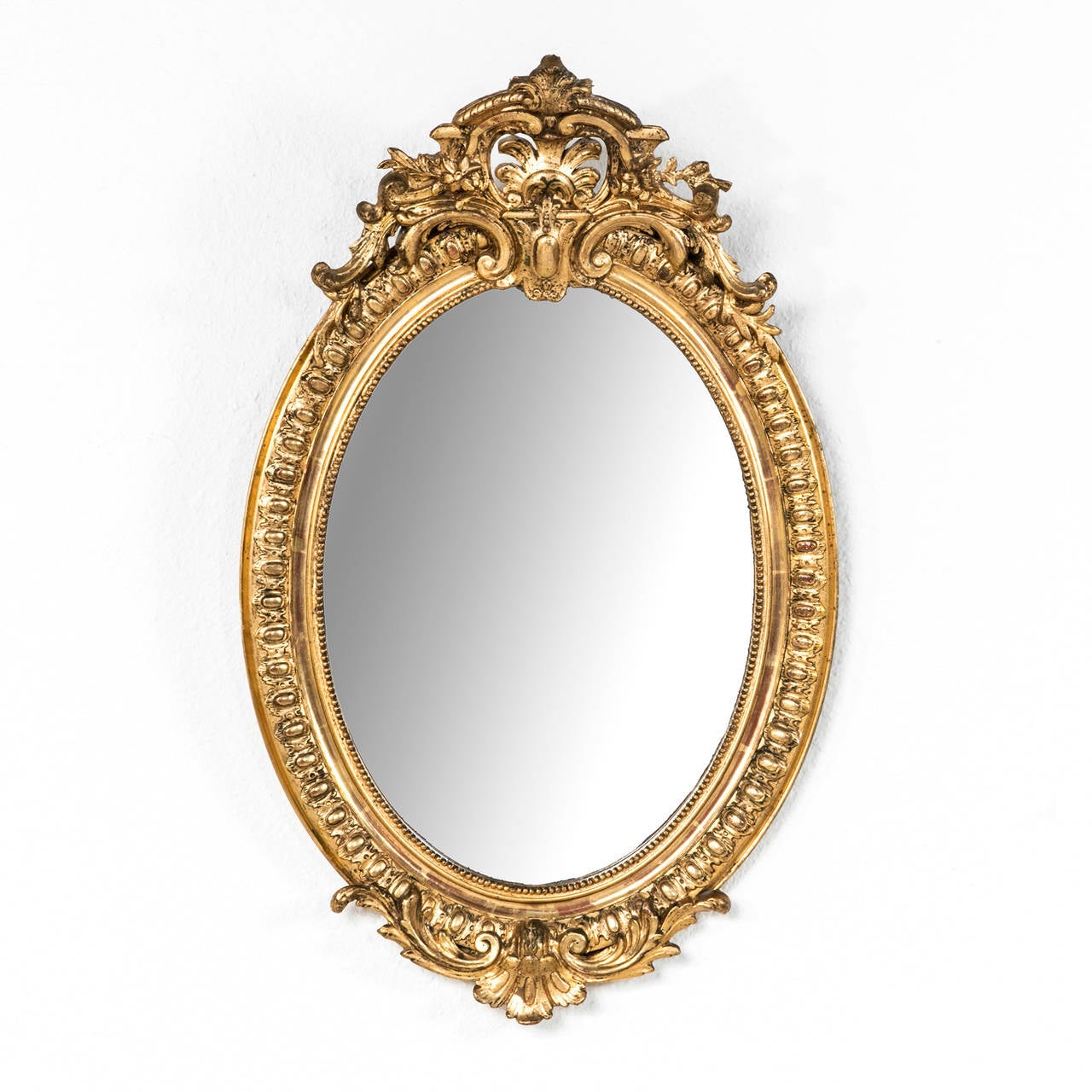 19th Century French Regency Style Giltwood Oval Mirror