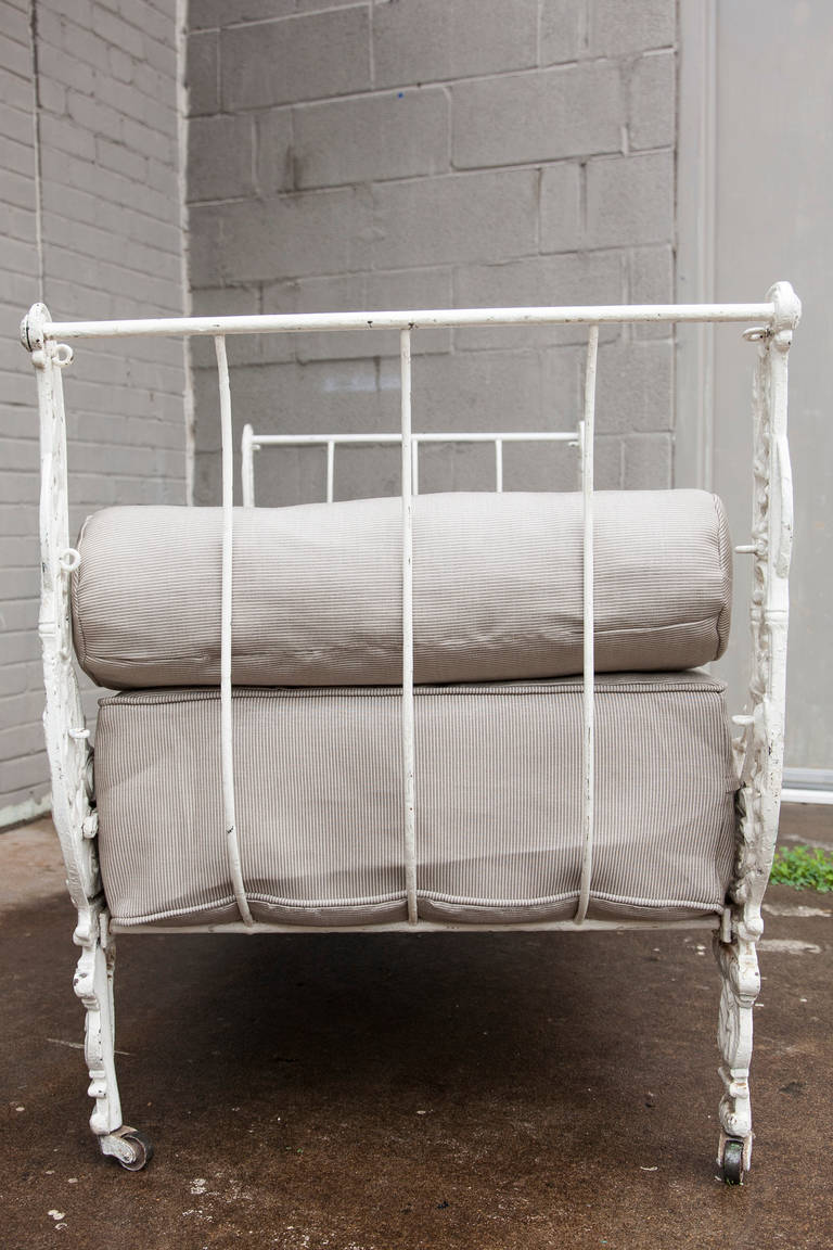 French 19th Century Child's Iron Daybed With Custom Mattress and Bolsters 4