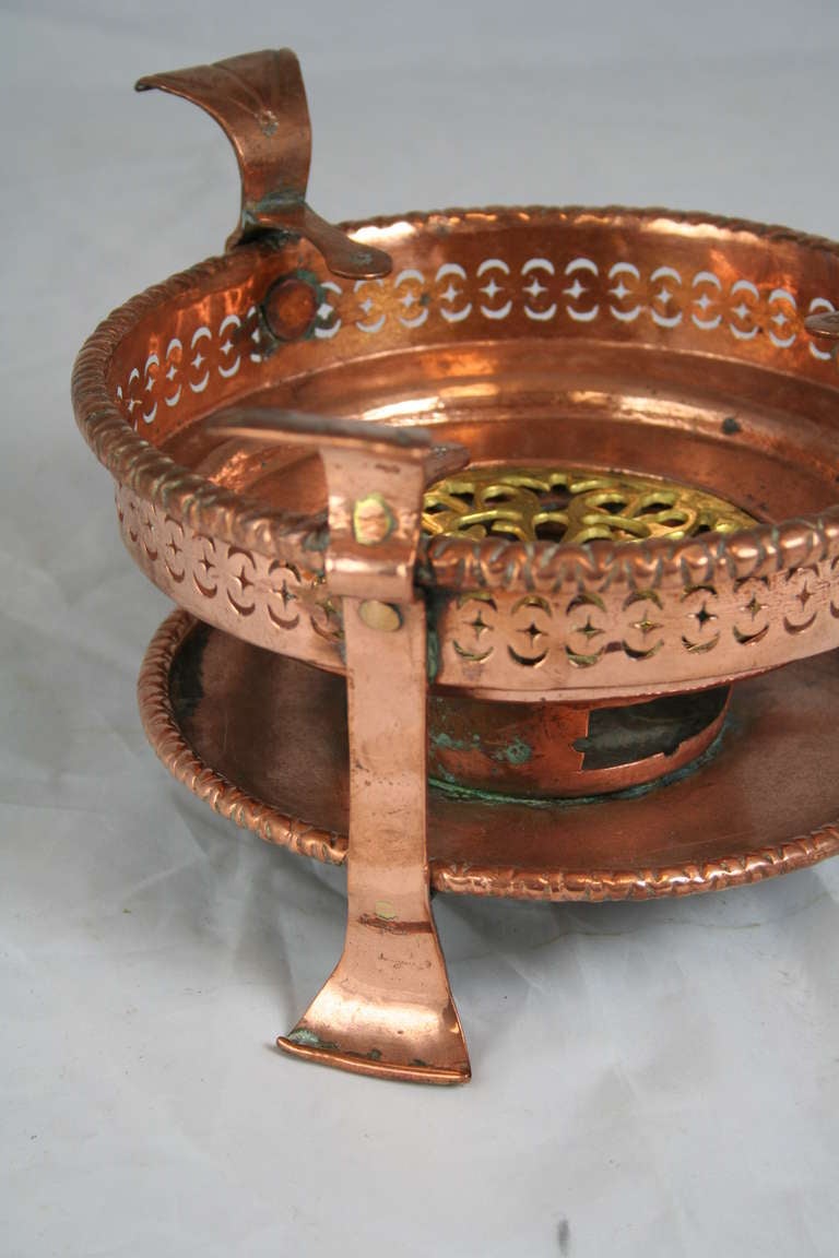 18th Century and Earlier 18th Century French Copper and Brass Braisier or Serving Piece For Sale
