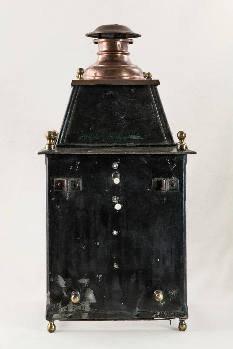 19th Century Iron and Copper French Railroad Lantern 2