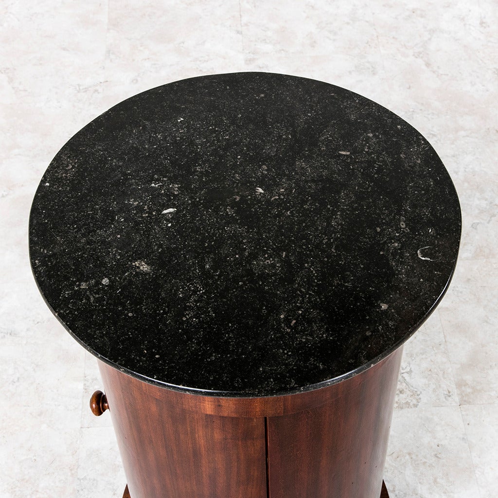 Period Empire French Mahogany Somneau or Drum Table with Black Marble 3