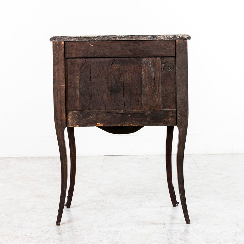 18th Century and Earlier 18th Century French Louis XV Parquetry Marble-Top Commode or Chest