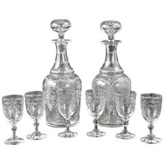 Etched Crystal Liqueur Service