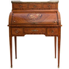 19th Century Louis XVI Marquetry Cylinder Desk 6