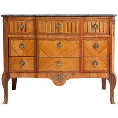 Early 19th Century Louis XV to XVI Transitional Marquetry Chest or Commode