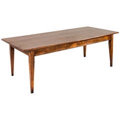 Antique French Hand Pegged Oak Farm Table from Le Perche, c. 1900.