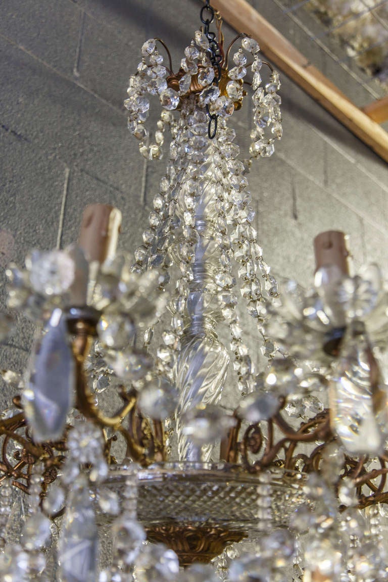 Large French Crystal Chandelier In Excellent Condition In Fayetteville, AR
