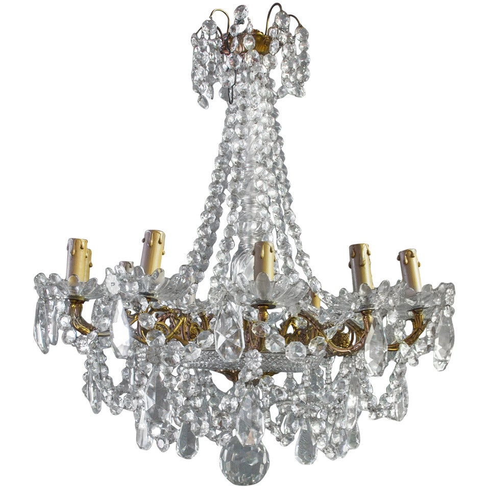 Large French Crystal Chandelier