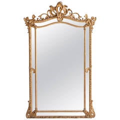 Large 19th Century Giltwood French Regency Style Mirror