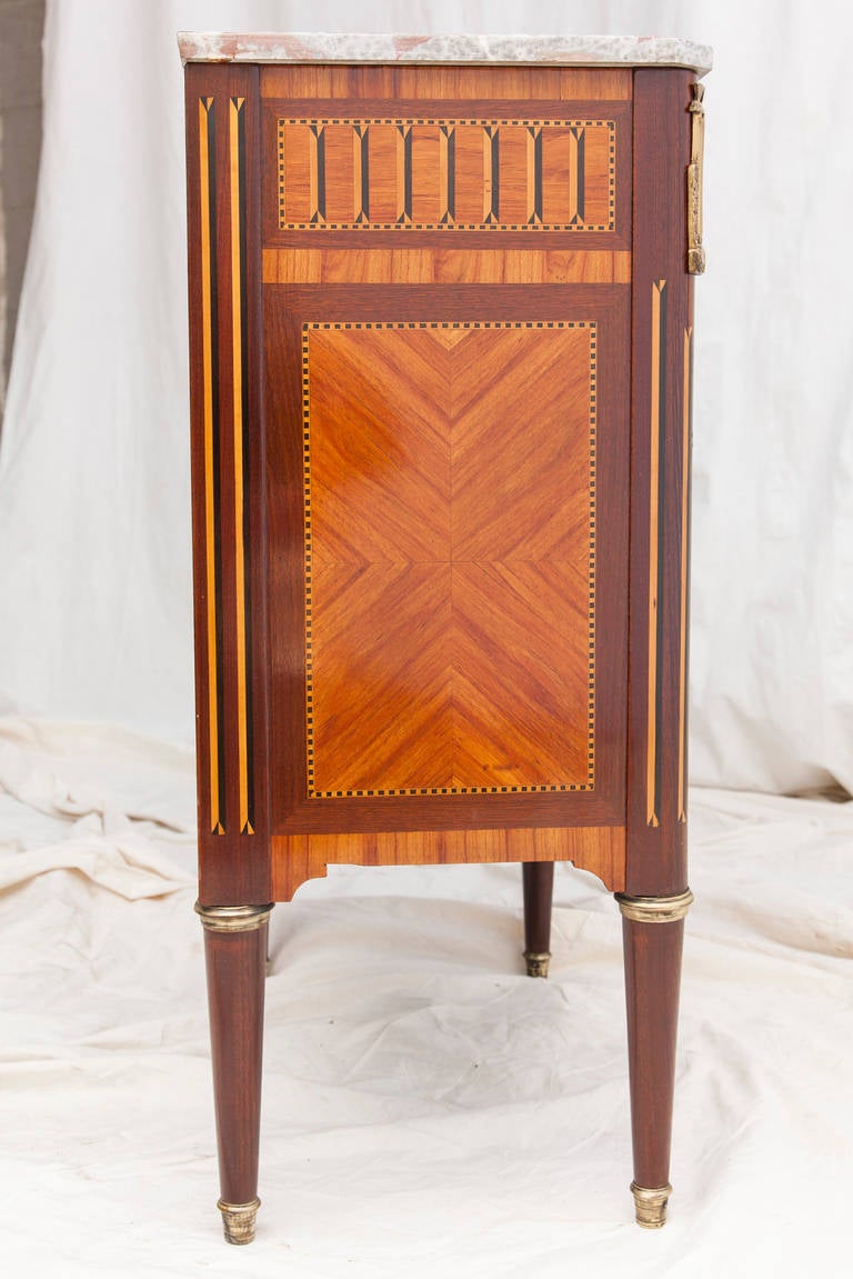 Rare Small Scale 19th Century Louis XVI Marquetry Commode or Chest of Drawers