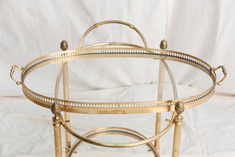 Brass Mid-Century French Bar Cart with Removable Tray