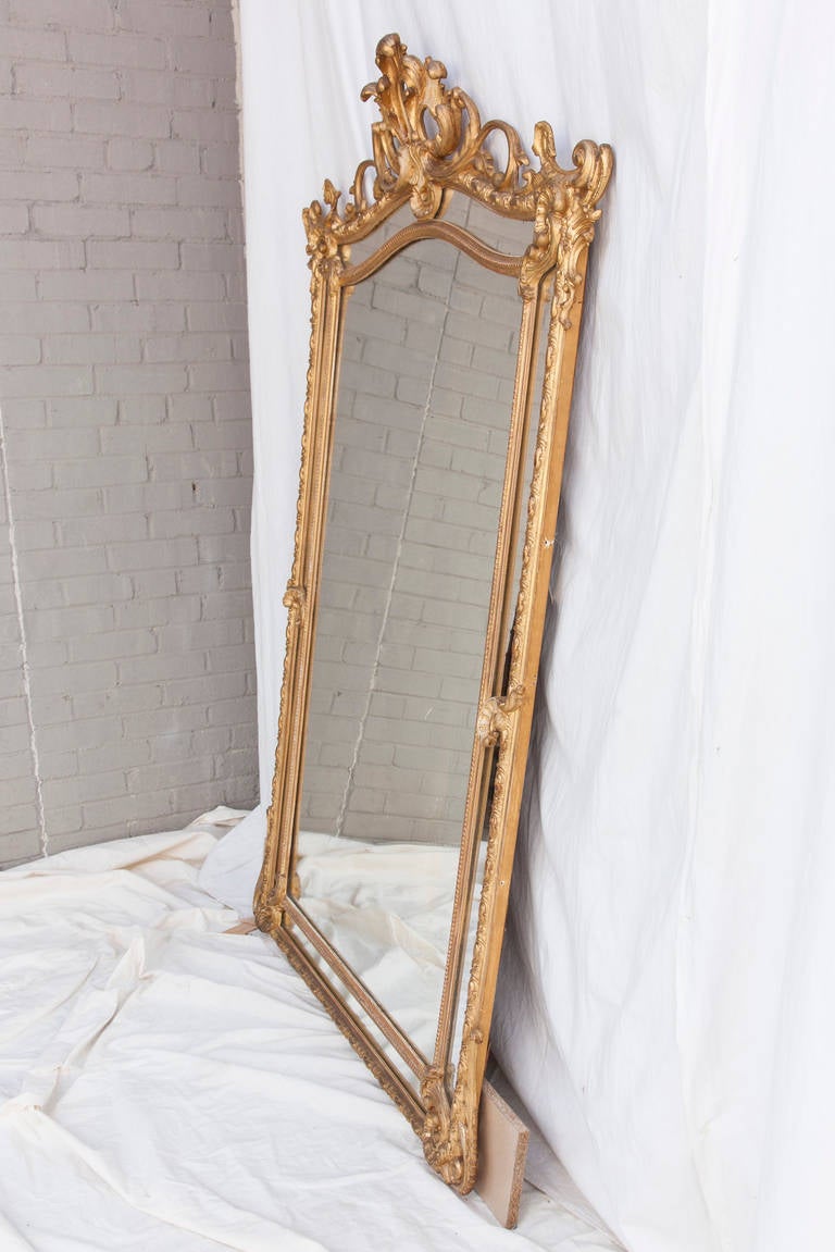 Large 19th Century Giltwood French Regency Style Mirror 6