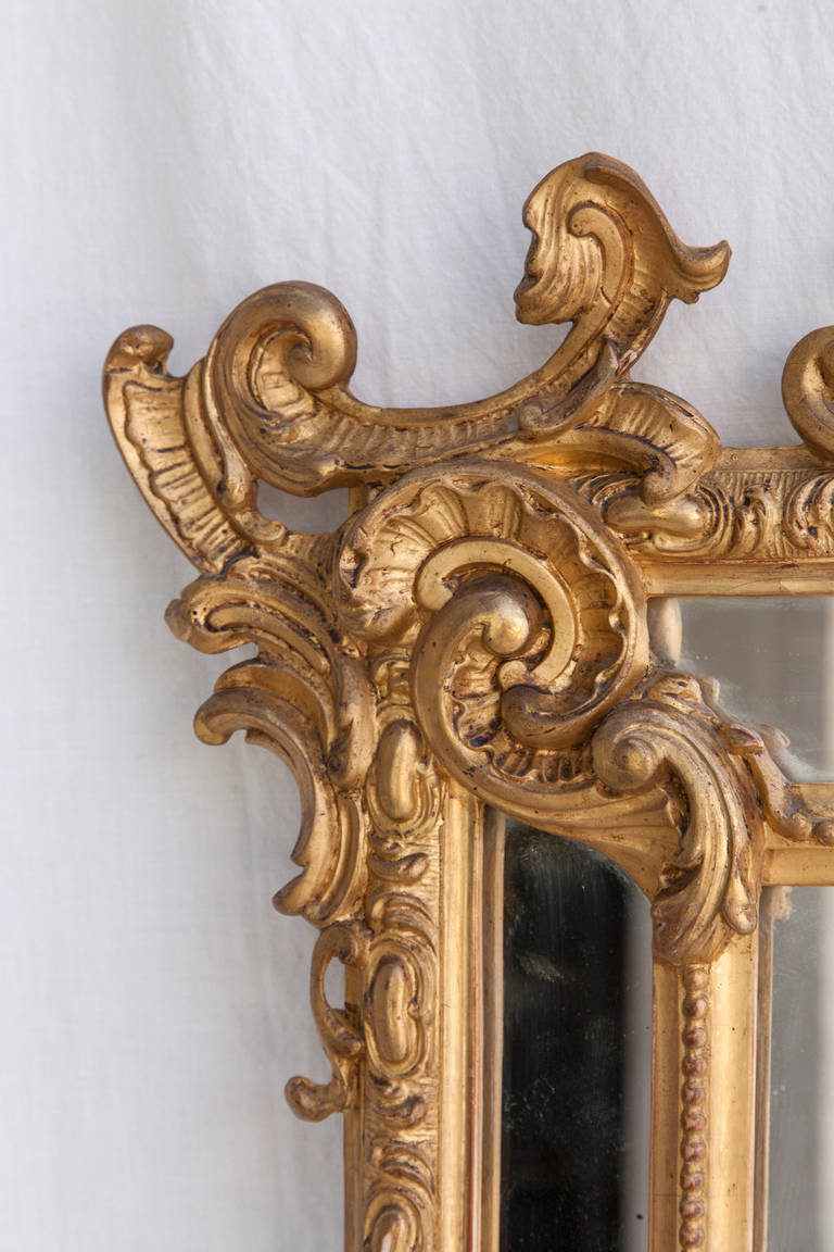 Gesso Large 19th Century Giltwood French Regency Style Mirror