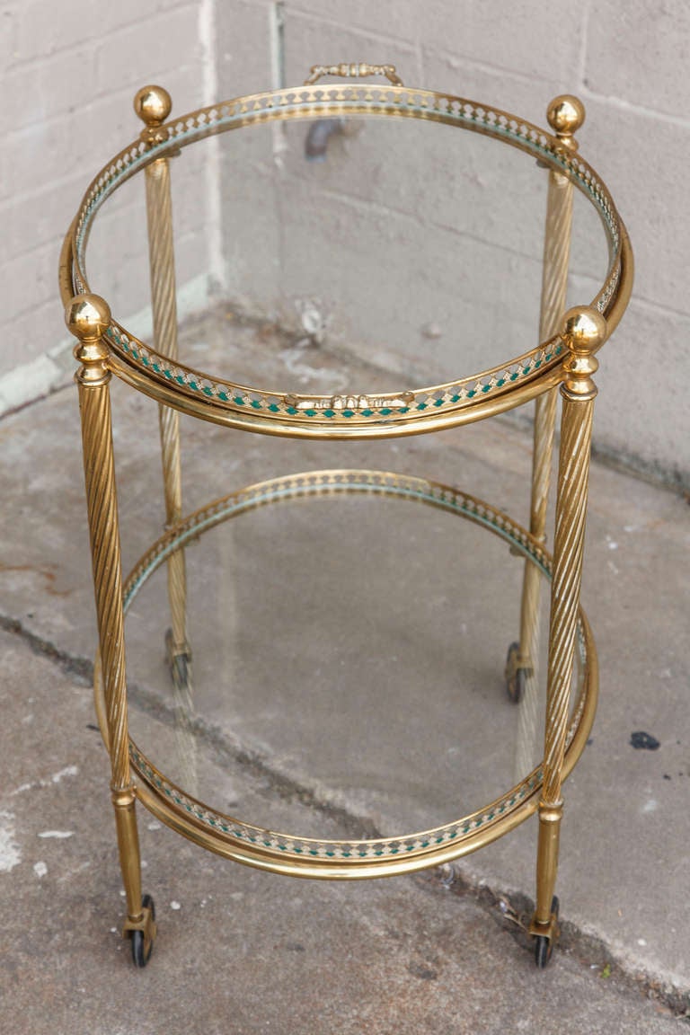 French Art Deco Brass Bar Cart at 1stDibs