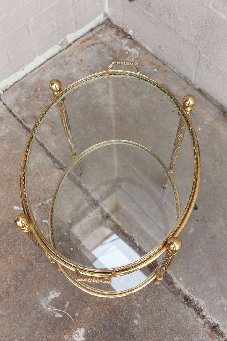 French Art Deco Brass Bar Cart at 1stDibs