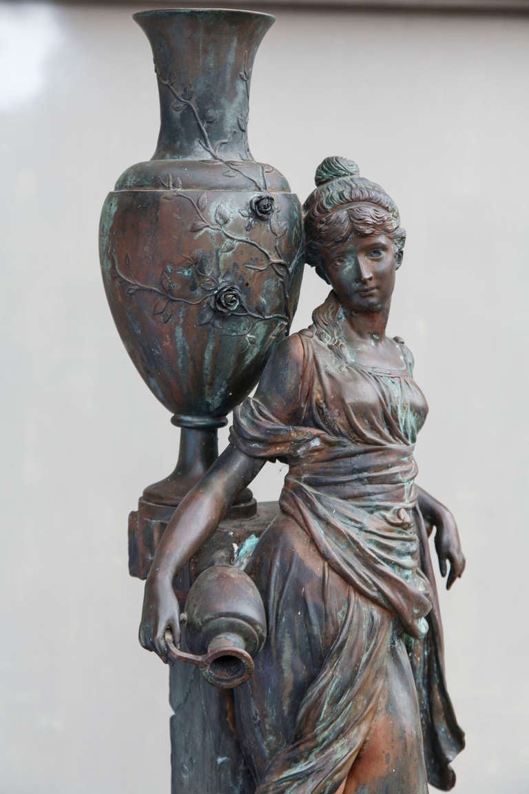 19th Century French Art Nouveau Copper Fountain 2