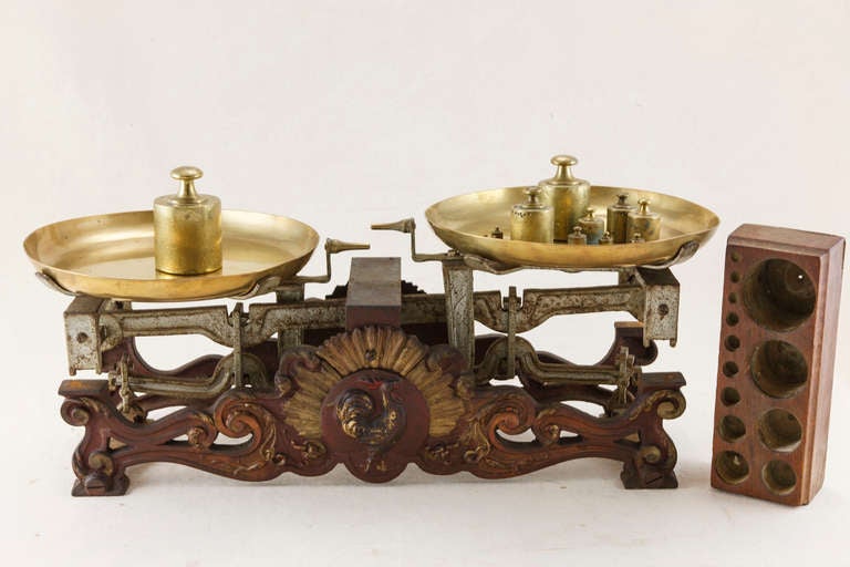 Country Set of 19th Century French Iron and Brass Scales