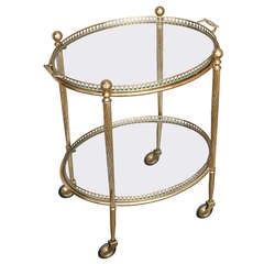 French Art Deco Brass Bar Cart