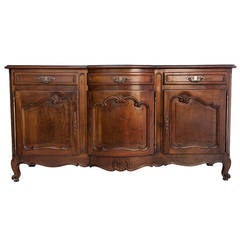 Walnut Louis XV Style Enfilade with Bow Front
