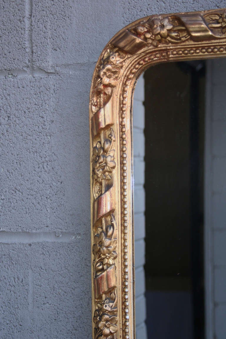 Louis XVI Style Gilt Wood Mirror In Good Condition In Fayetteville, AR