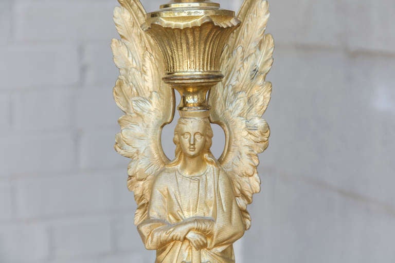 Ormolu Gilt Bronze Pricket with Angels