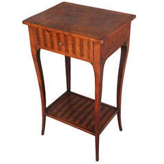 Inlaid Mahogany Herringbone Marquetry Side Table