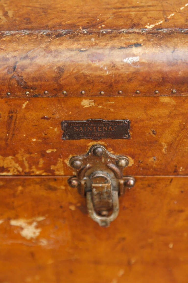Colonial Period Leather Trunk 1