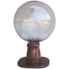 Vintage Large Crystal Cologne or Perfume Display Globe, c. 1900