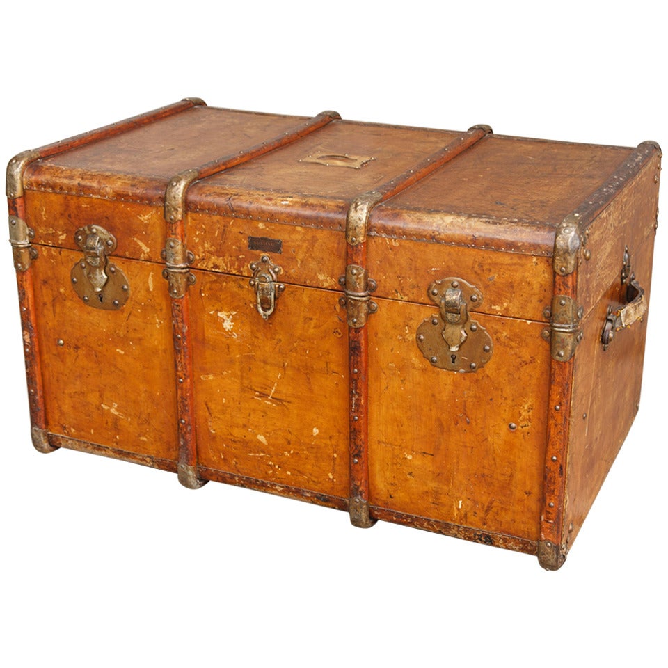 Colonial Period Leather Trunk