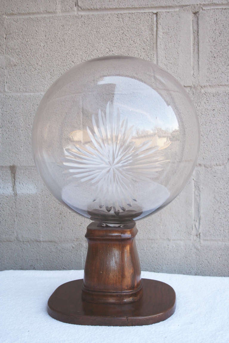 Large Crystal Cologne or Perfume Display Globe, c. 1900