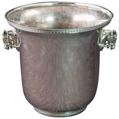 Horse Head Handled Silver Champagne Bucket