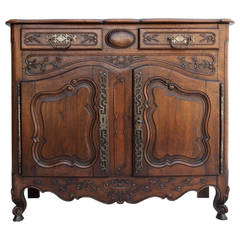 Hand-Carved Oak Louis XV Buffet from Provence