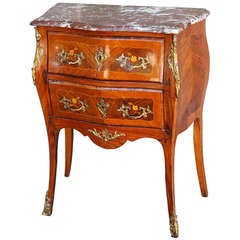 Petite Marbletop Rosewood Marquetry Chest