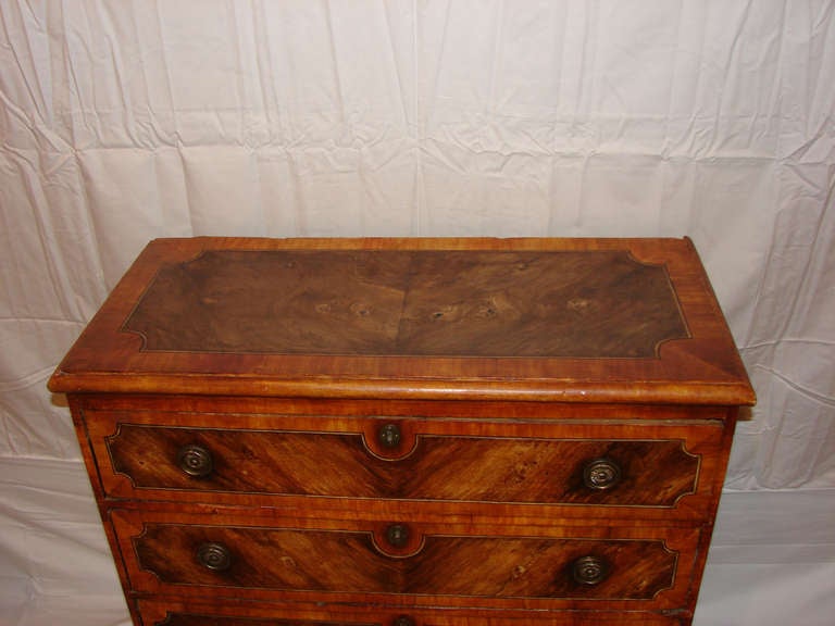 19th Century Italian Painted Faux Bois Chest of Drawers 1