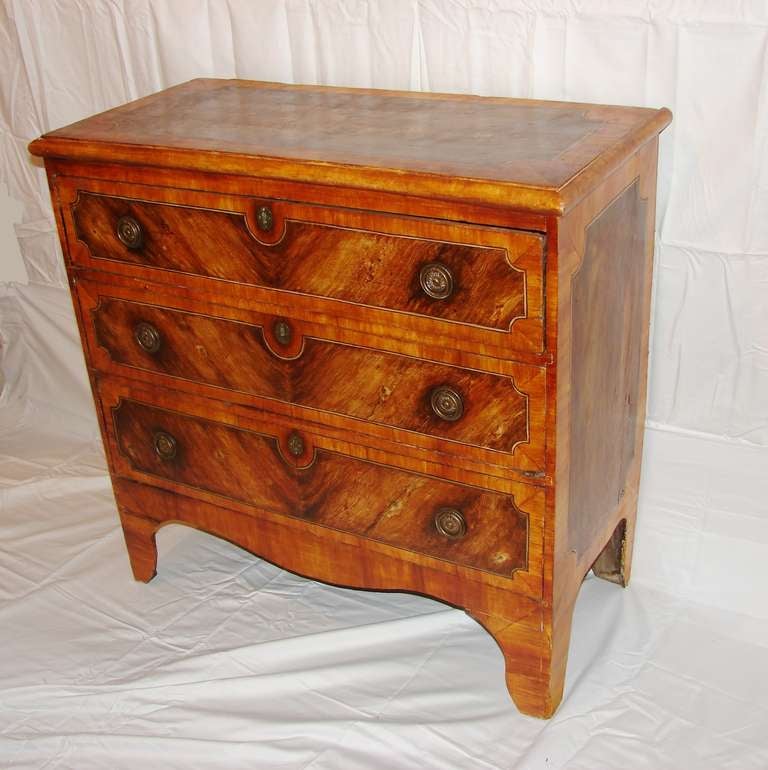 19th Century Italian Painted Faux Bois Chest of Drawers In Good Condition In New York, NY