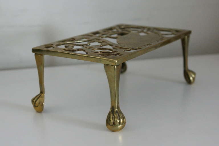 19th Century, English Brass Trivet In Excellent Condition For Sale In New York, NY