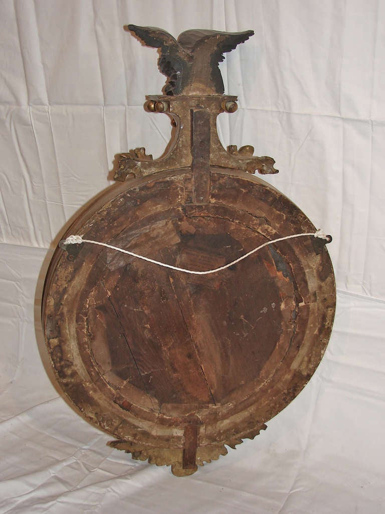 19th Century English Georgian Giltwood Convex Mirror For Sale 3