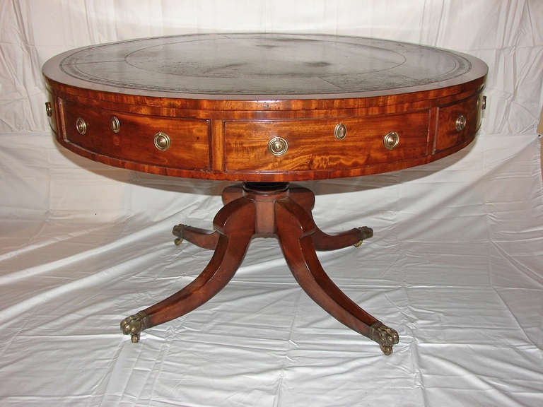 19th Century English Georgian Mahogany Drum Table