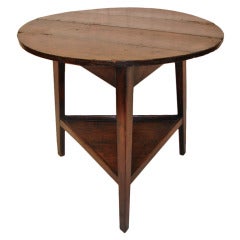 19th c. English Dark Pine Cricket Table