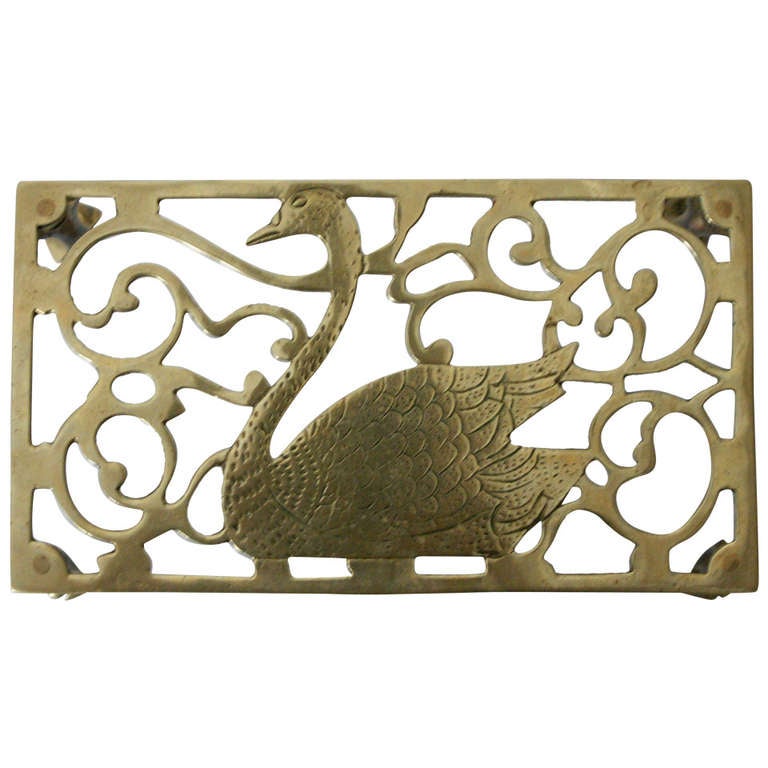 19th Century, English Brass Trivet For Sale at 1stDibs