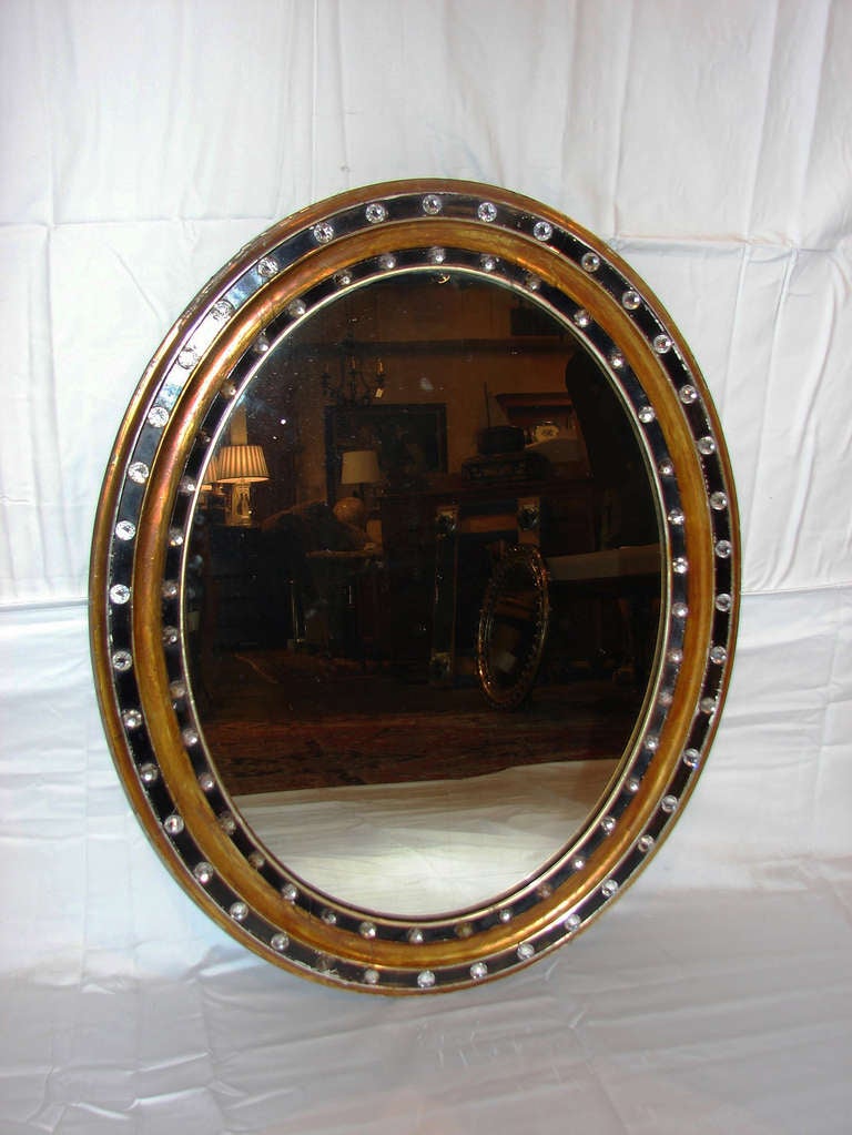 19th c. Irish Oval Mirror In Good Condition In New York, NY