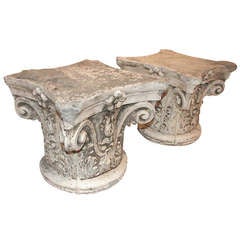 Pair of Concrete Composite Capitals 4