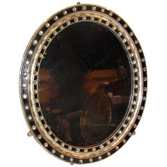 19th C. Irish Oval Silver Gilt Mirror