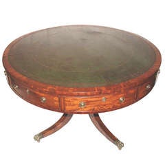English Georgian Mahogany Drum Table